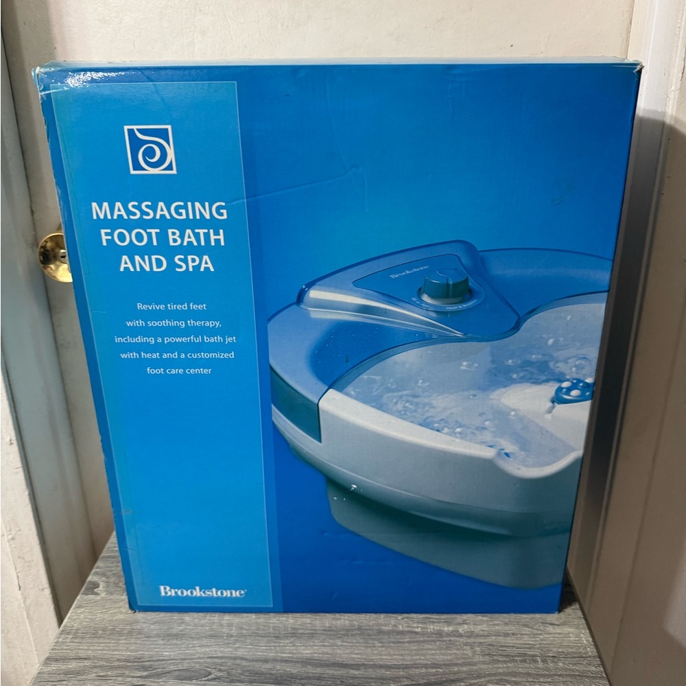 Brookstone Blue Massaging Foot Bath and Spa